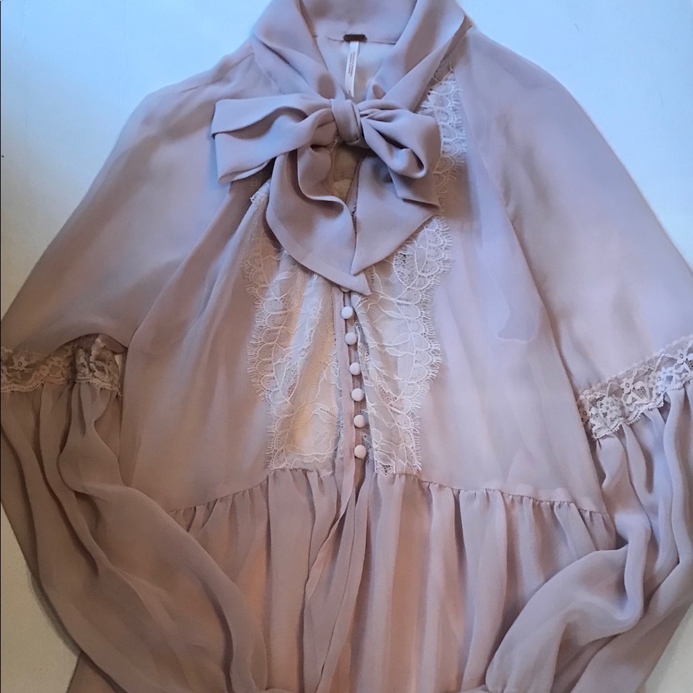 Free People sheer blush tunic